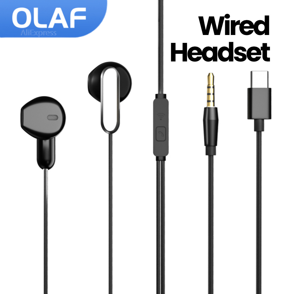 Type C Wired Earphones With Mic - OLAF Oortelefoon Bekabelde oordopjes DAC Type