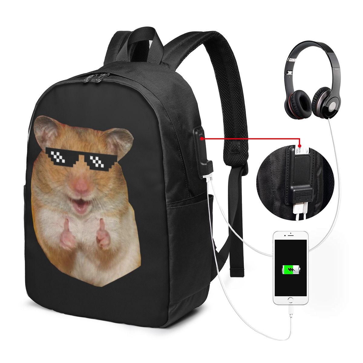 Laptops - Grappige hamster rugzak reisnotebooktas computer student