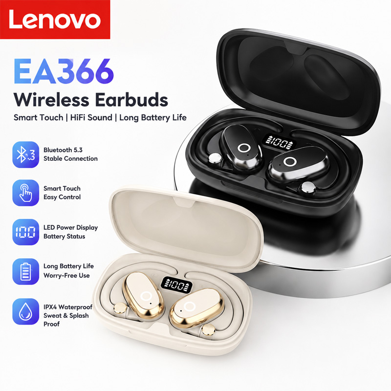 Type C Wired Earphones With Mic - Lenovo Nieuwe EA366 Bluetooth V5.4 Oordopjes