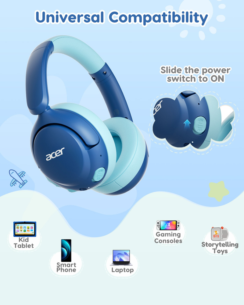 Acer OHR725 Bluetooth 5.4-hoof - Anc Wireless Over Ear Headphones recensie en prijs