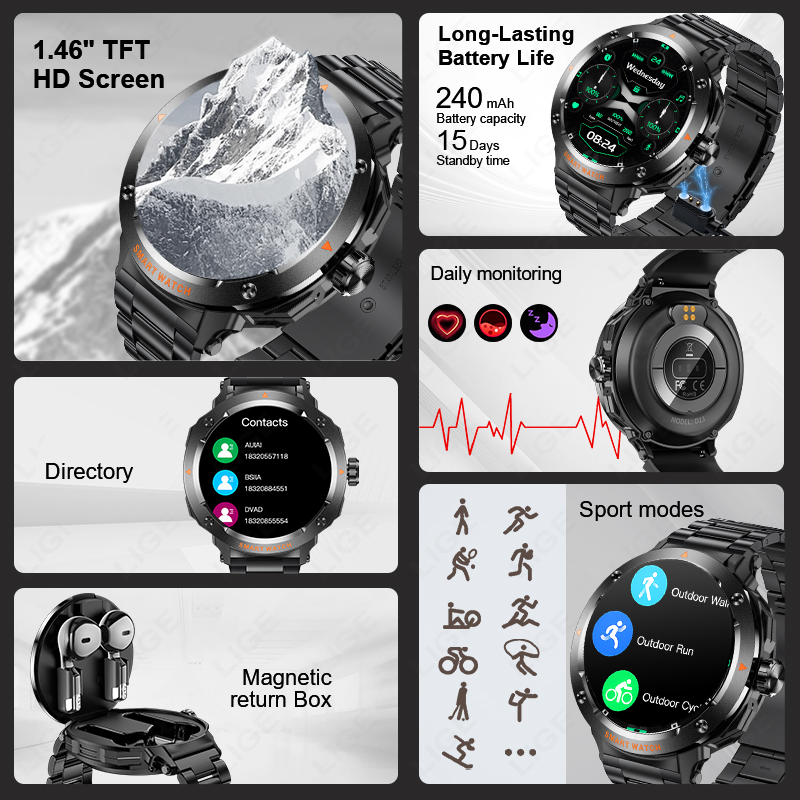 LUIK Nieuw 2-in-1 smartwatch m - Tws Earbuds Bluetooth 5.3 recensie en prijs